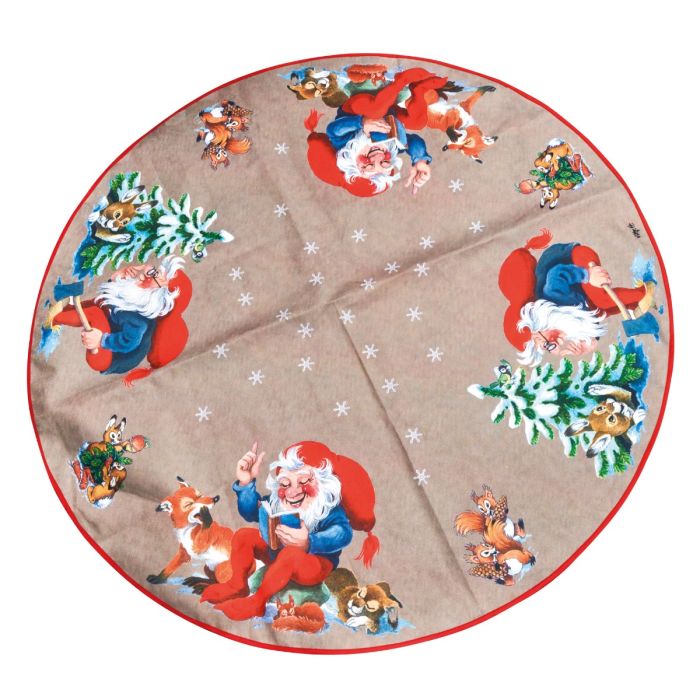 Juletræstæppe med skovens dyr 135 cm i dia