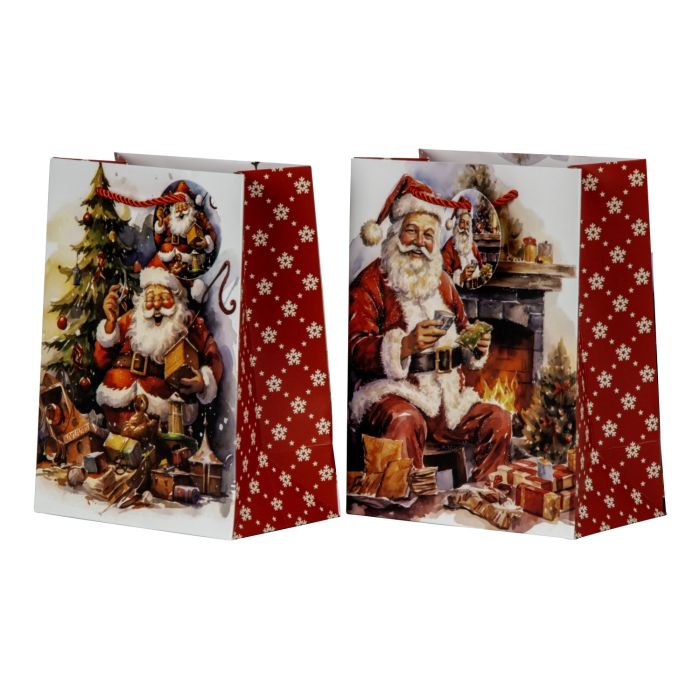 Presentpåsar med julmotiv och handtag 6-pack