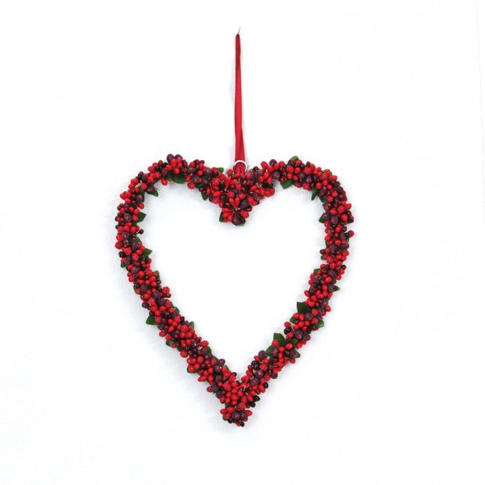 Hjerte med røde bær stor