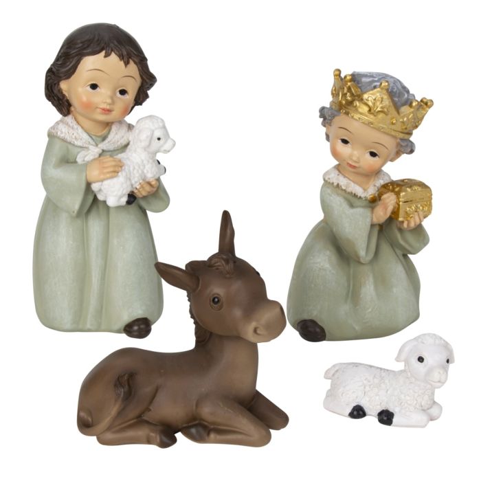 Jesusbarnet i krybben og en engel