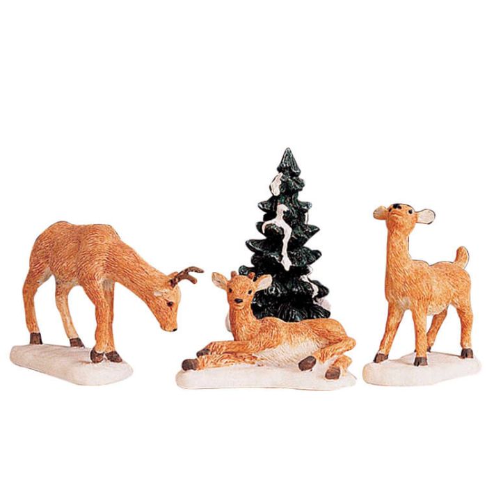 Dad And Fawns, Set Of 4