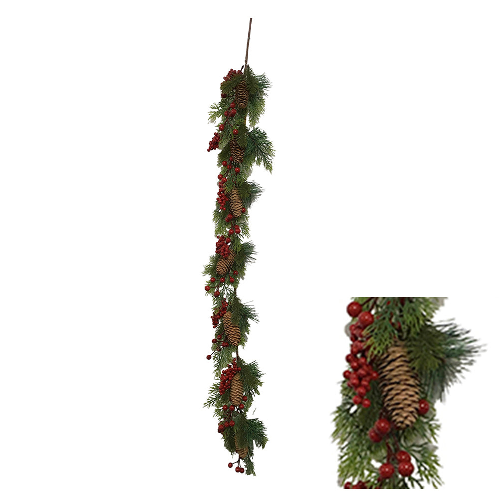 Girlang med bär och kottar 120 cm lång