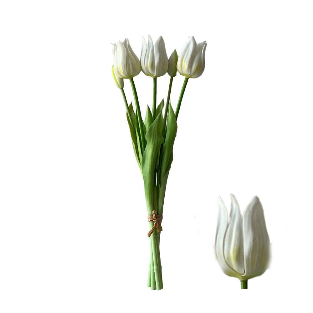 Hvid Tulipan buket 5pcs 45cm