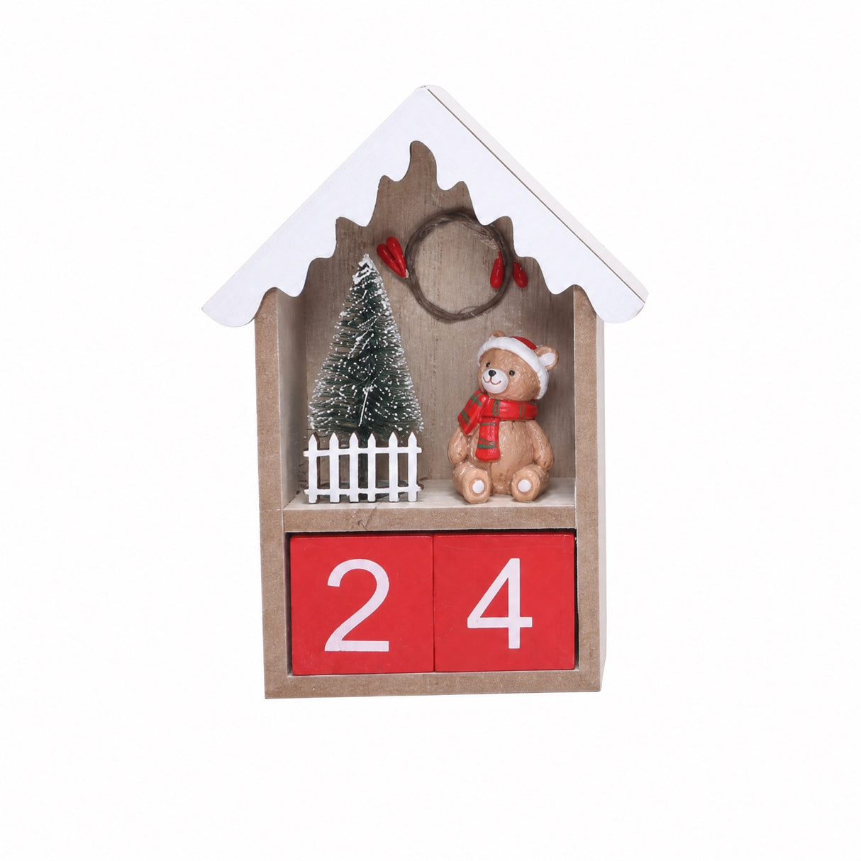 Julekalender i trä med nedräkning