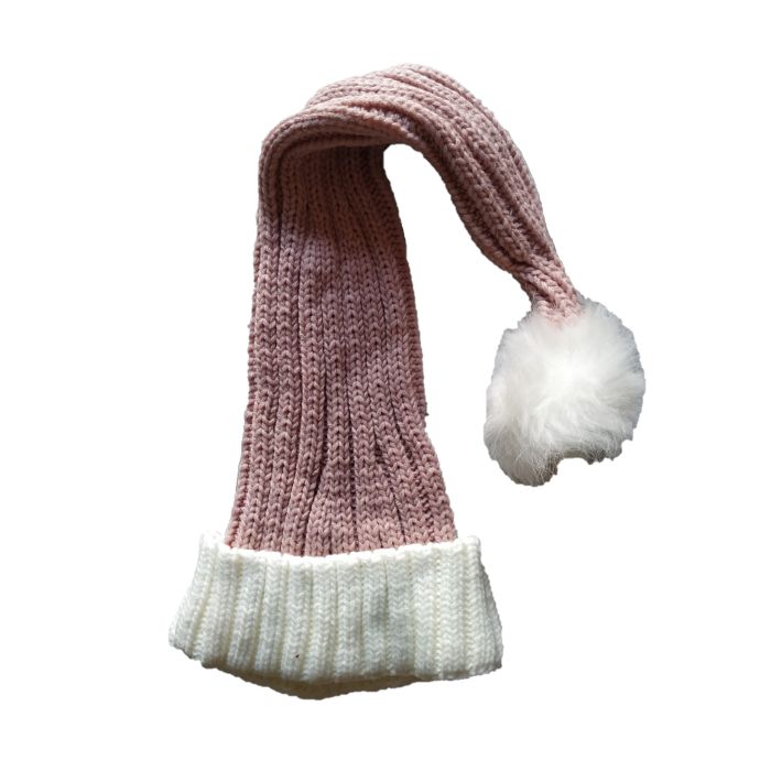 Nissehue i lyserød strik