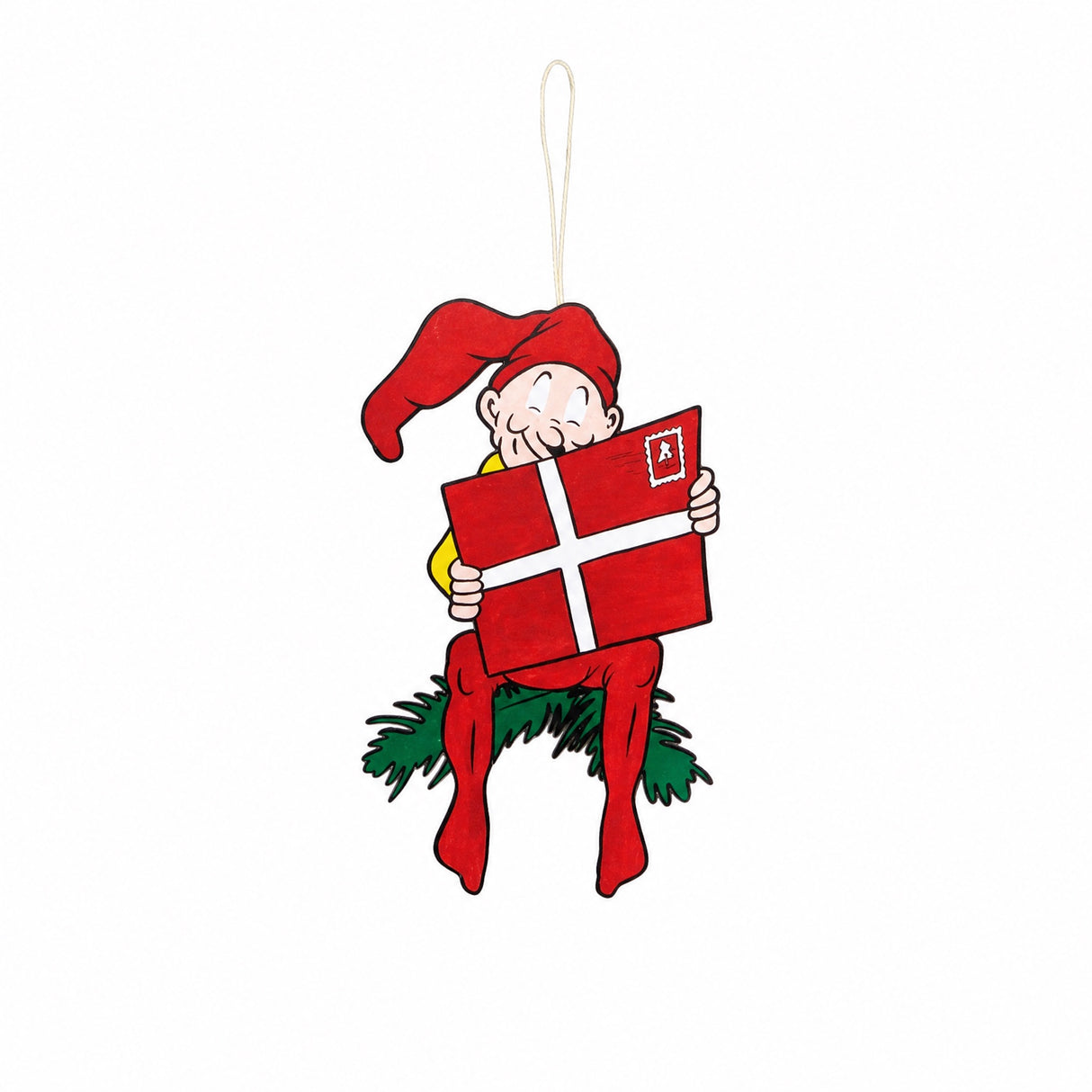 Bramming Tomte i trä med julpynt 40 cm