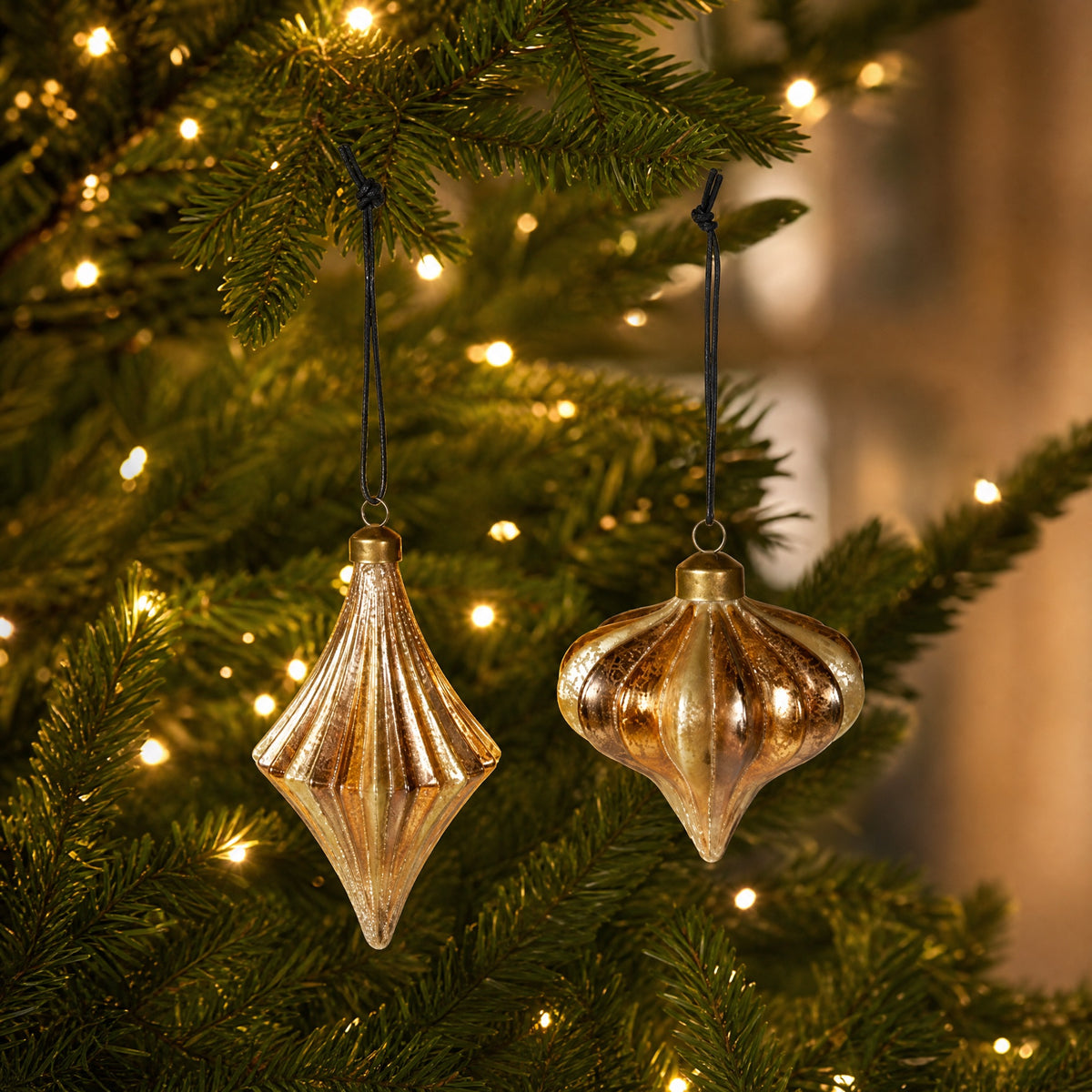 Julgranskulor guld och brun