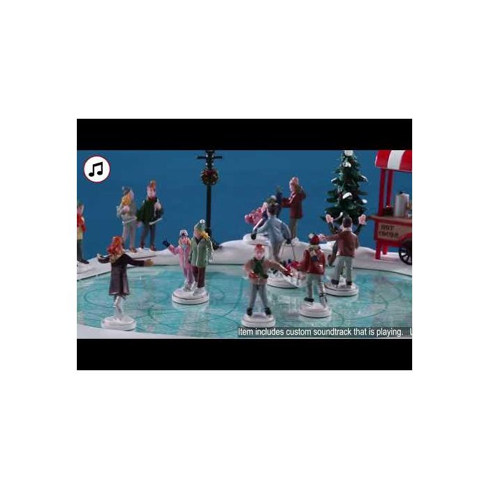 Byns skridskoåkningsdamm med ljud