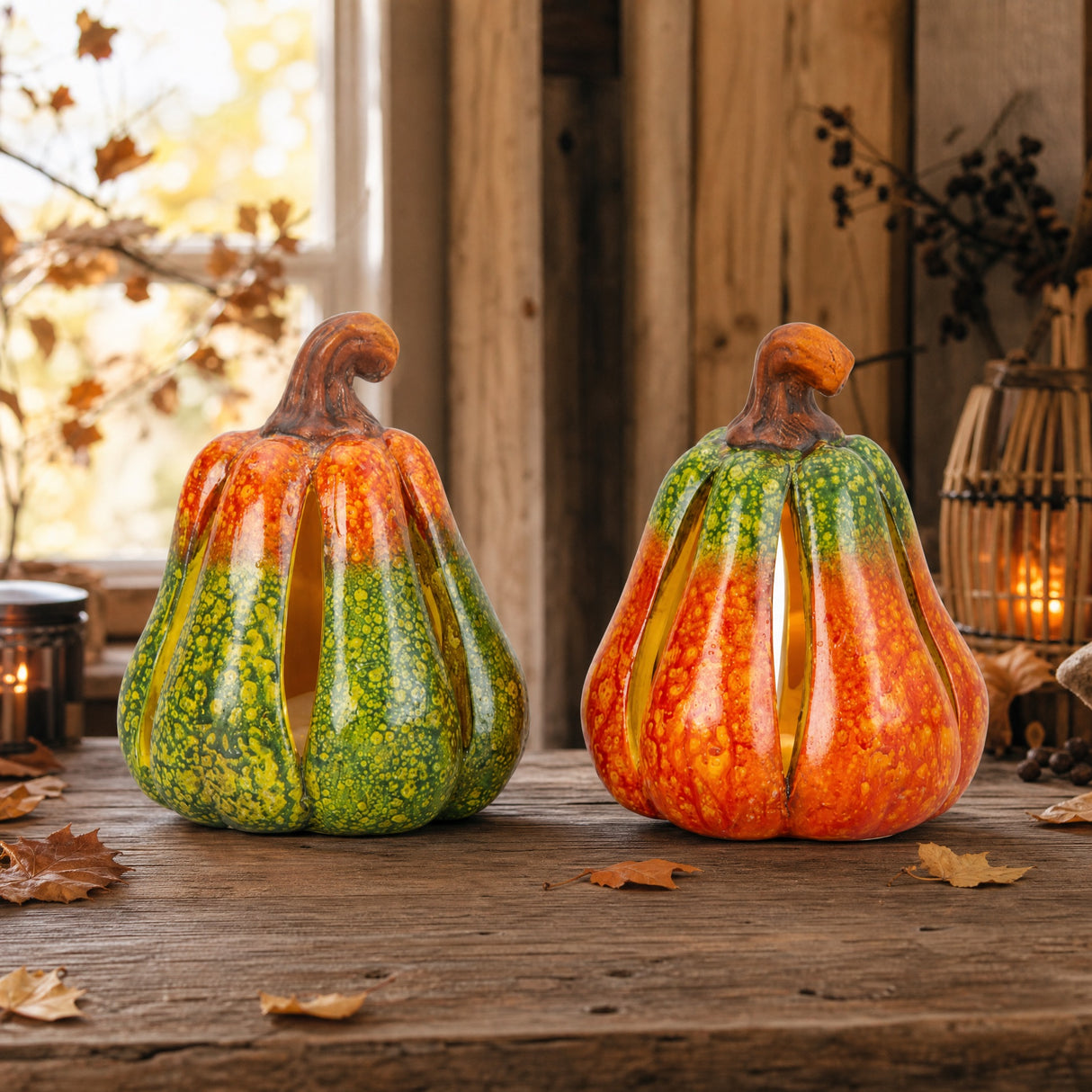 Pumpa med LED-ljus 12 cm hög