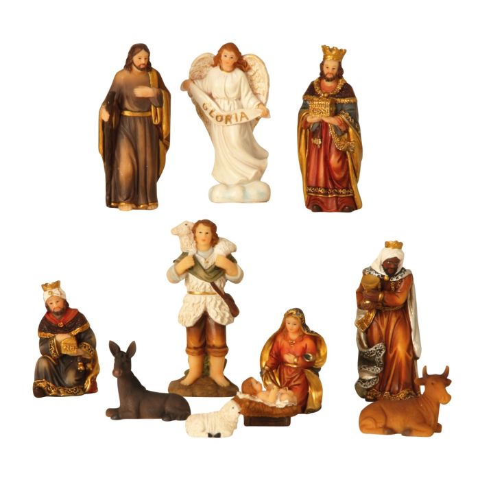 Julkrubba med 11 figurer 2 cm – 8,5 cm höga