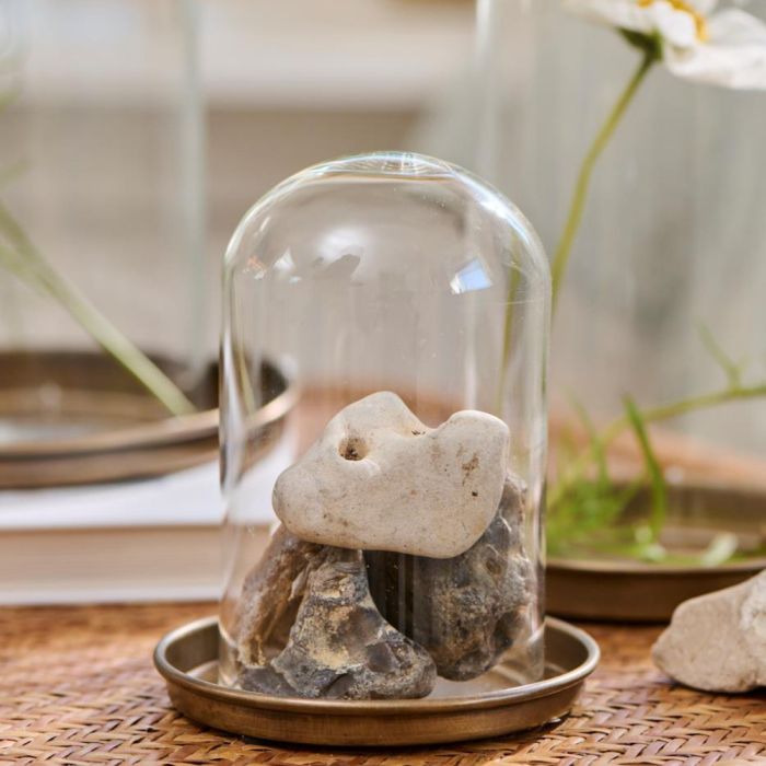 Ib Laursen Glasklokke Bornholm 13 cm med hul-sten