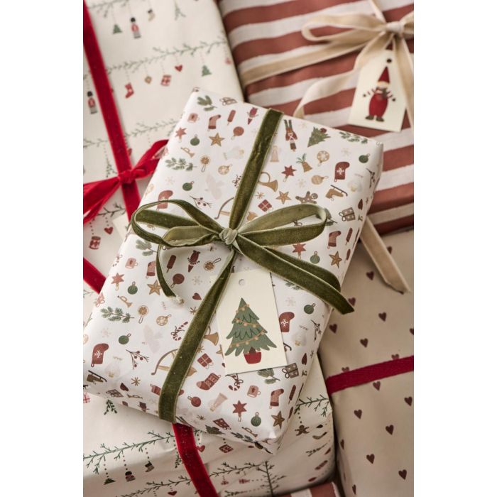 Julegavepapir med juleikoner