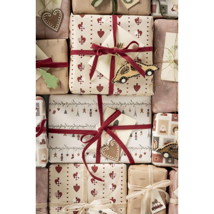 Julegavepapir med juleranker