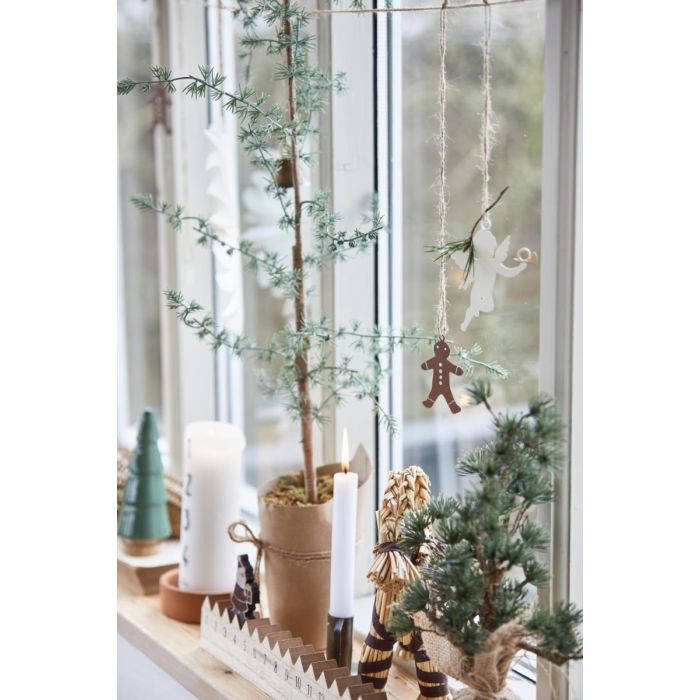 Julebuk m/brunt bånd 22 cm høj