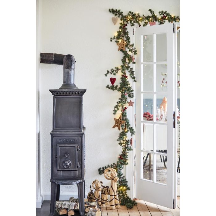 Julebuk med brunt bånd 30 cm høj