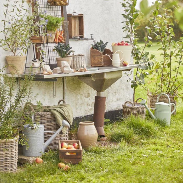 Vattenkanna med spruta 11 l zink