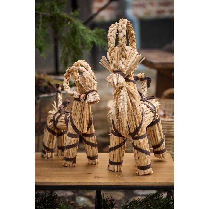 Julebuk med brunt bånd 30 cm høj