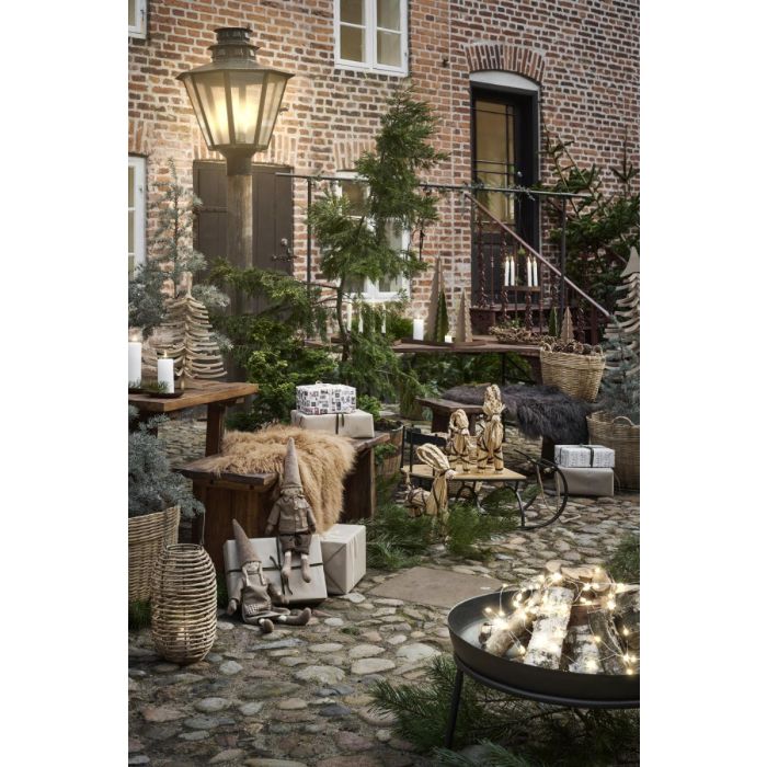 Julebuk m/brunt bånd og skæg 44 cm høj