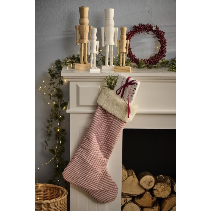 Håndlavet krans m/træperler 22 cm i dia