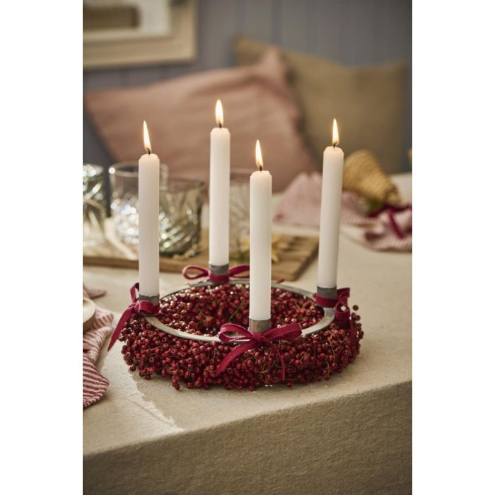 Håndlavet krans m/træperler 25 cm i dia