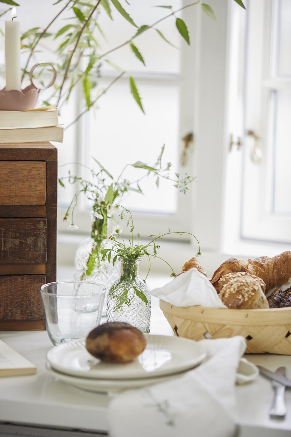 Apotekerglas som vase med harlekinmønster fra Ib Laursen