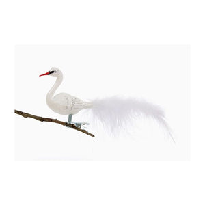 Fugl i glas med klips Svane 