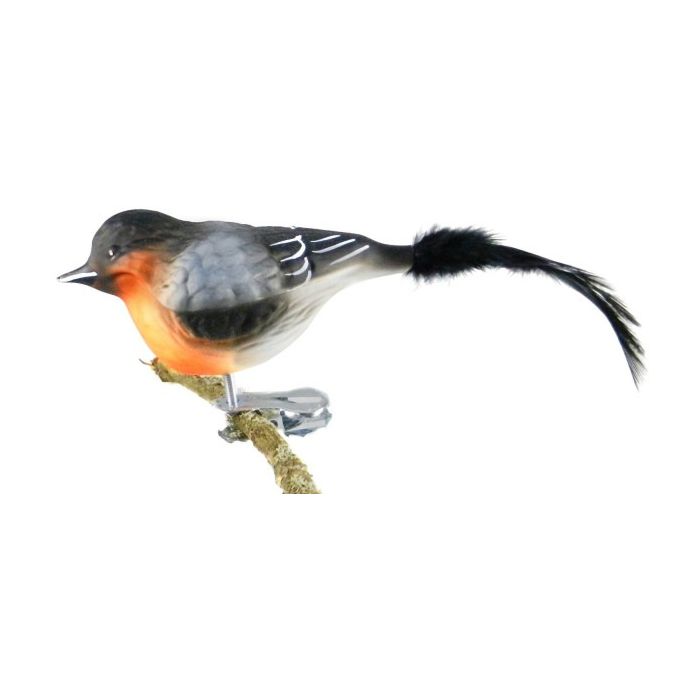 Fugl i glas med klips Dompap