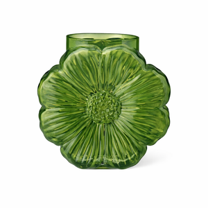 Vase blomsterformet Daisy i grønt glas fra Ib Laursen