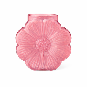 Vase blomsterformet Daisy i lyserødt glas fra Ib Laursen