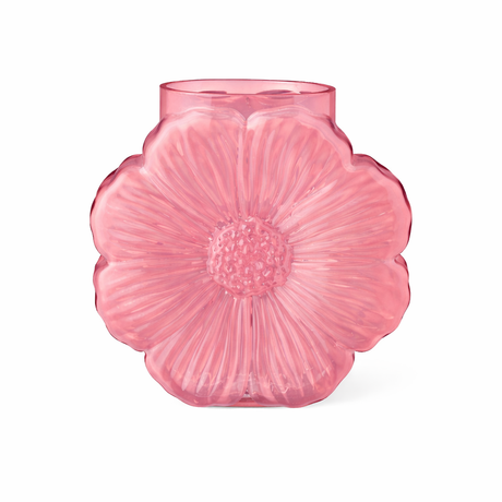 Vase blomsterformet Daisy i lyserødt glas fra Ib Laursen