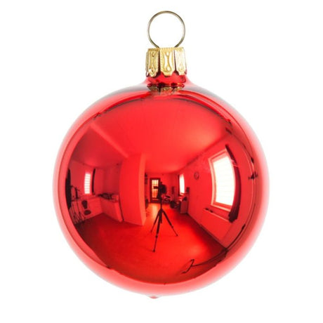 Julekugler røde 6 cm 5-pak