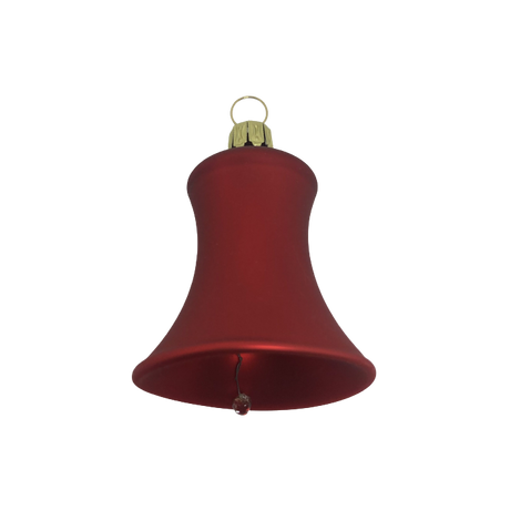 Mundblæste Juleklokker i mat rød farve i glas fra Glasbläserei Thüringer Weihnachten.