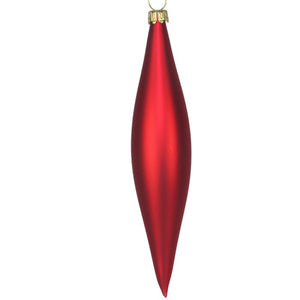 Glasoliven mat rød 5-pak 12 cm