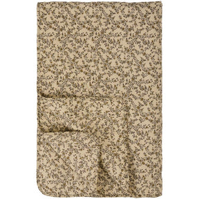 Quilt cremefarvet med brune blomsterranker fra Ib Laursen