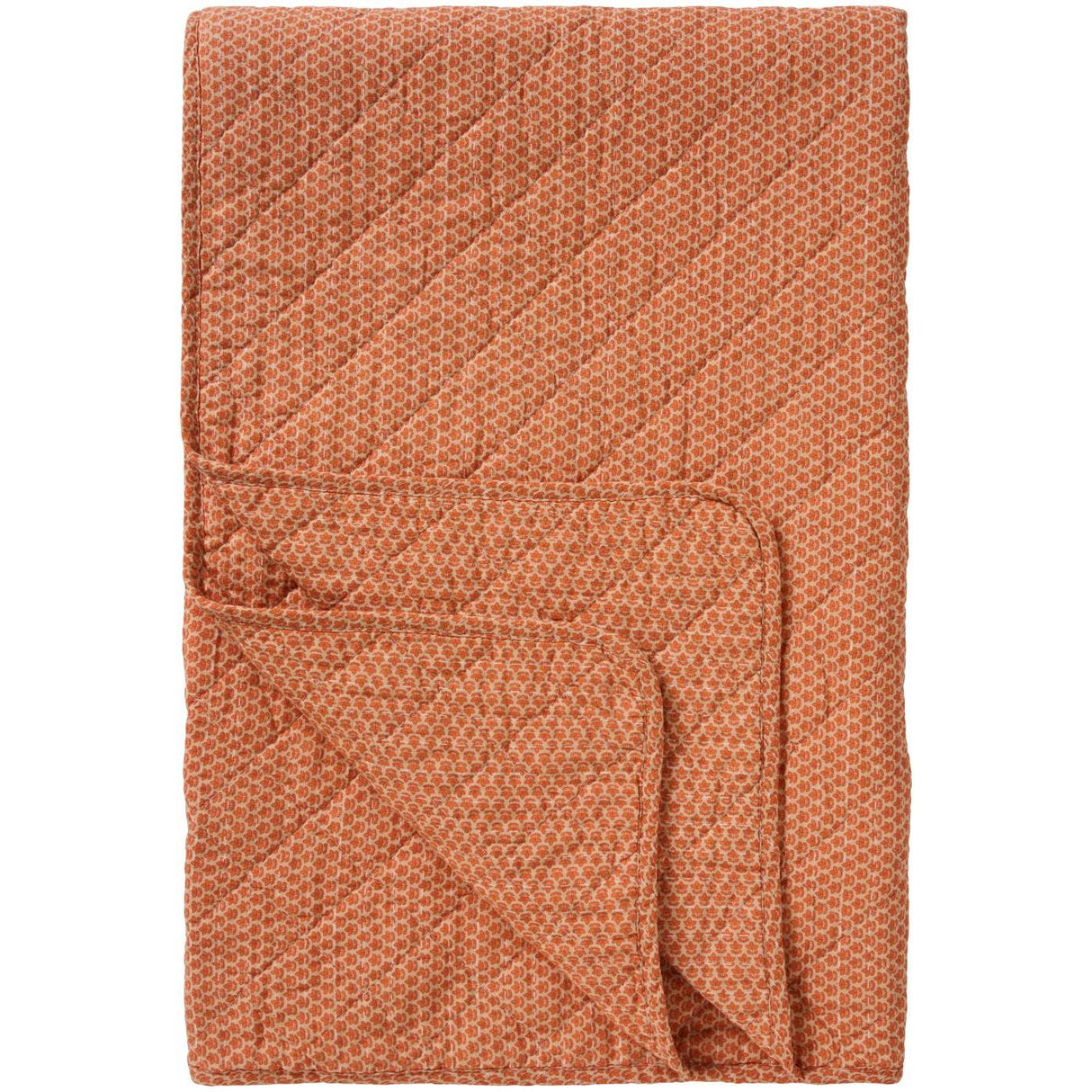 Quilt med orange blokmønster fra Ib Laursen