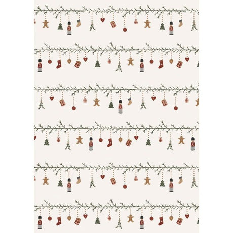 Julegavepapir med juleranker