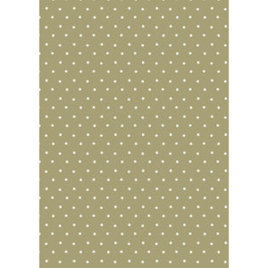 Grönt presentpapper från Ib Laursen med små vita prästkragar, tillverkat av 100 procent återvunnet papper.