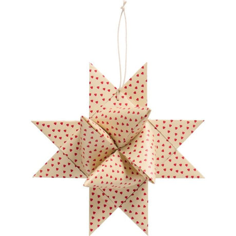 Fletstjerne med røde hjerter 21 cm i dia