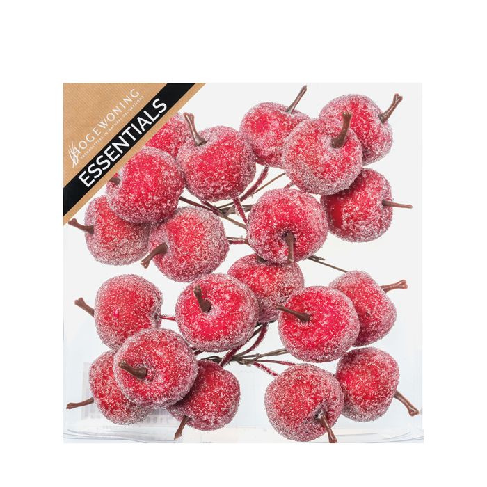 Frostede røde æbler på wire