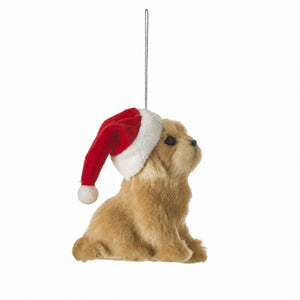 Mjuk julhund med tomteluva