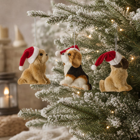 Mjuk julhund med tomteluva