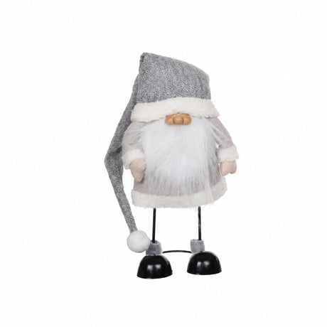Grå tomtenisse med lång luva