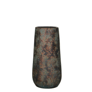 Vase med kobberfarvet mønster