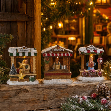Tysk julmarknad med belysning