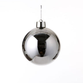Stor julekugle sølvfarvet diameter 20 cm