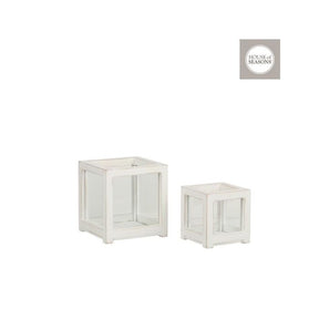 Firkantede glas med hvide kanter i sæt