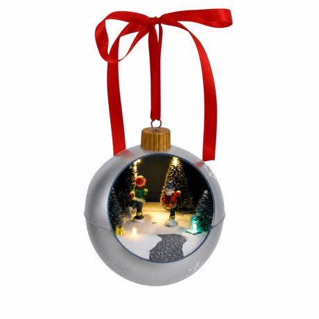 Julgranskulor med vinterlandskap