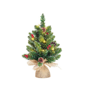 Creston juletræ med kogler og lys 45 cm