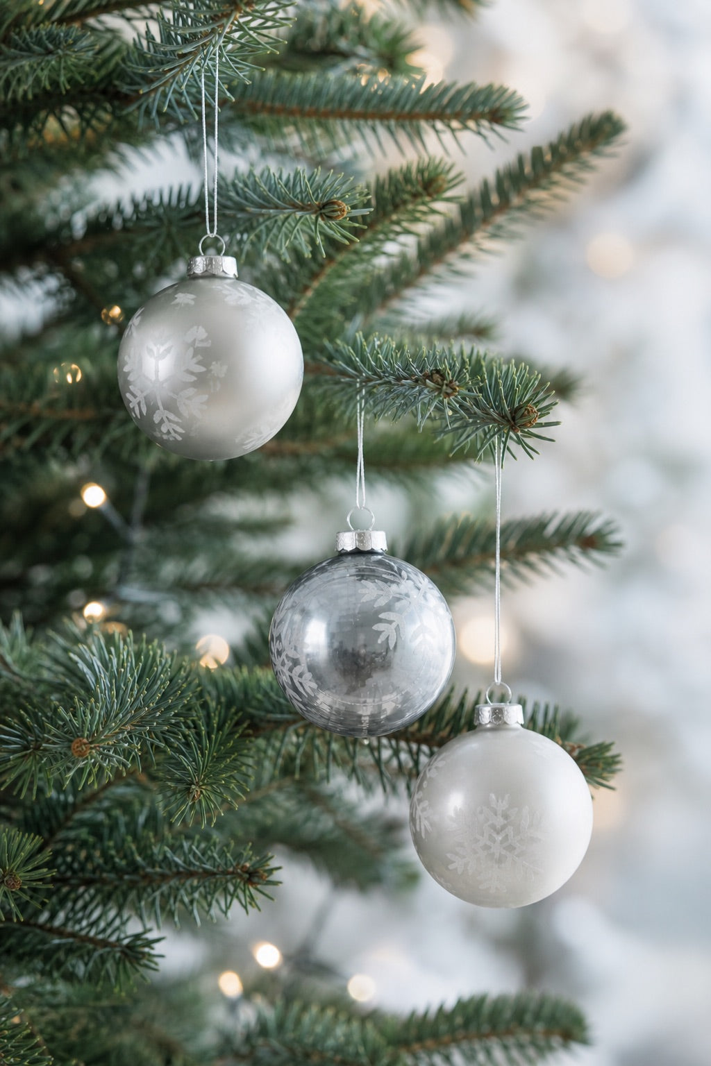 Julkulor silver eller vit