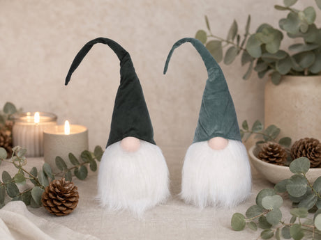 Tomtar i velour gröna nyanser